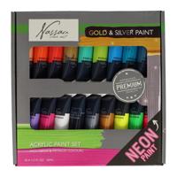 Creative Craft Group Acrylverf fluor en metallic kleuren, 18x36 ml