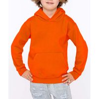 Oranje meisjes truien/sweaters met hoodie/capuchon   -