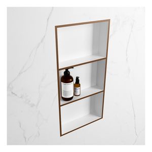 Wandnis Solid Surface Easy | In- en opbouw | 30x60x8 cm | 3 vakken | Rust/Talc