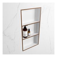 Wandnis Solid Surface Easy | In- en opbouw | 30x60x8 cm | 3 vakken | Rust/Talc