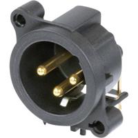 Neutrik NC3MAAH XLR-connector Flensstekker, contacten haaks Aantal polen: 3 Zwart 1 stuk(s)