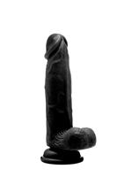 Realistic Cock - 8" - With Scrotum - Black