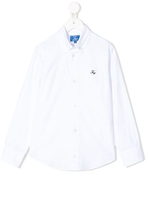 Fay Kids chemise à logo brodé - Blanc