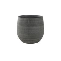 Steege Plantenpot/bloempot - keramiek - modern - grijs - D36 x H32 cm