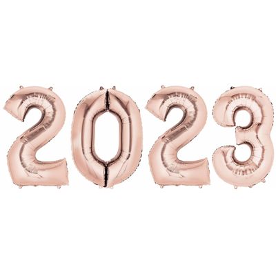 Helium/folie Ballonnen - 2023 - rose goud - 88 cm
