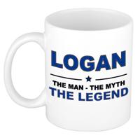 Logan cadeau mok - man myth legend - naam koffiemok - 300 ml - collega - vaderdag