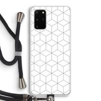 Zwart-witte kubussen: Samsung Galaxy S20 Plus Transparant Hoesje met koord