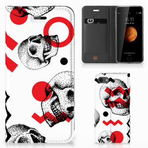 Mobiel BookCase iPhone 7 | 8 | SE (2020) | SE (2022) Skull Red