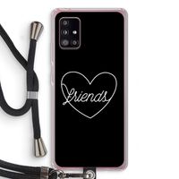 Friends heart black: Samsung Galaxy A51 5G Transparant Hoesje met koord