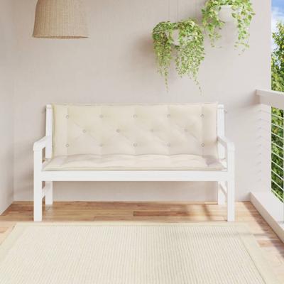Tuinbankkussens 2 st 150x50x7 cm oxford stof crmewit