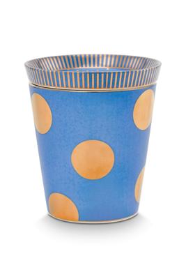 Pip Studio Set/2 Mok zonder Oor & Theetip Dot Delight Lichtblauw/Goud 290ml