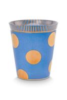 Pip Studio Set/2 Mok zonder Oor & Theetip Dot Delight Lichtblauw/Goud 290ml