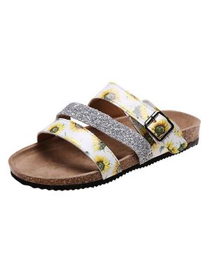 Zonnebloem Glitter Gesp Birkenstock Slippers Zonnebloem Glitter Gesp Birkenstock Slippers