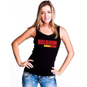 Zwart Belgium supporter singlet shirt/ tanktop dames