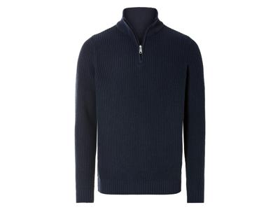 LIVERGY Gebreide heren trui (Marineblauw, M)