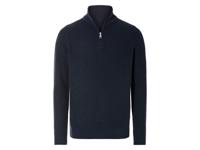 LIVERGY Gebreide heren trui (Marineblauw, XL)