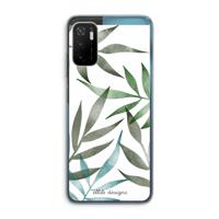 Tropical watercolor leaves: Xiaomi Poco M3 Pro 5G Transparant Hoesje