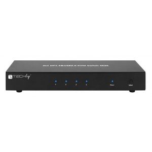 Techly IDATA DP-KVM4 KVM-switch Rack-montage Zwart