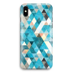 Gekleurde driehoekjes blauw: iPhone X Volledig Geprint Hoesje