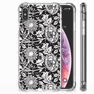Apple iPhone Xs Max Case Black Flowers Apple iPhone Xs Max Case Black Flowers