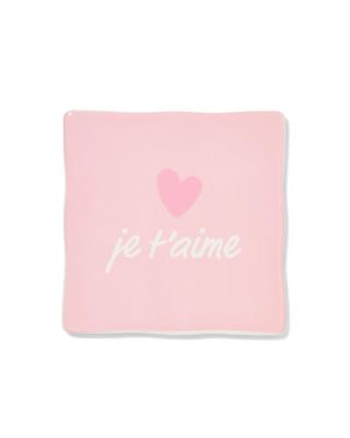 HEMA Tegel 10x10cm Keramiek Hartje &apos;je T&apos;aime&apos; Roze