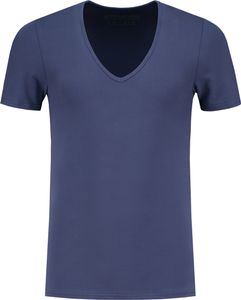 ShirtsofCotton Heren T-shirt Navy Extra Diepe V-hals 2-Pack