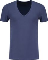 ShirtsofCotton Heren T-shirt Navy Extra Diepe V-hals 2-Pack