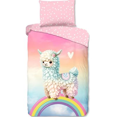 Good Morning Kinderdekbedovertrek Alpaca Regenboog
