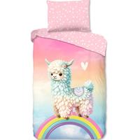 Good Morning Kinderdekbedovertrek Alpaca Regenboog