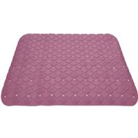 Excellent Houseware Badmat - antislip - oud roze - 55 cm - vierkant   -