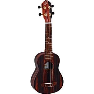 Ortega Ebony Series RUEB-SO sopraan ukelele met gigbag