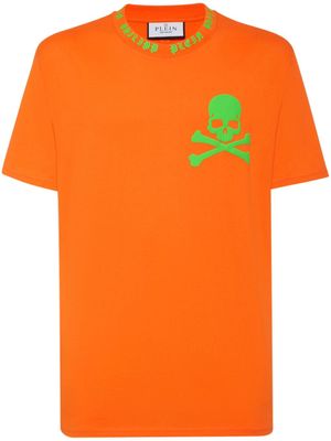 Philipp Plein t-shirt en coton à imprimé tête de mort - Orange