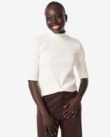 HEMA Dames T-shirt Clara rib wit (wit)