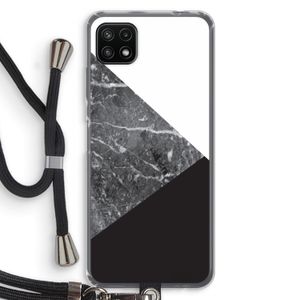 Combinatie marmer: Samsung Galaxy A22 5G Transparant Hoesje met koord