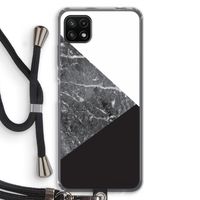 Combinatie marmer: Samsung Galaxy A22 5G Transparant Hoesje met koord