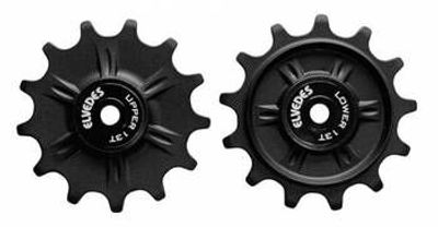 Elvedes set derailleurwieltjes 2x13t 12v afgedicht zwart