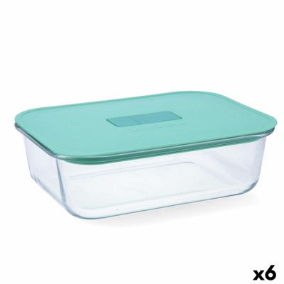 Hermetische Lunchtrommel Luminarc Joy Blauw Glas 1,5 L (6 Stuks)