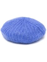 GANNI béret en maille nervurée - Bleu - thumbnail