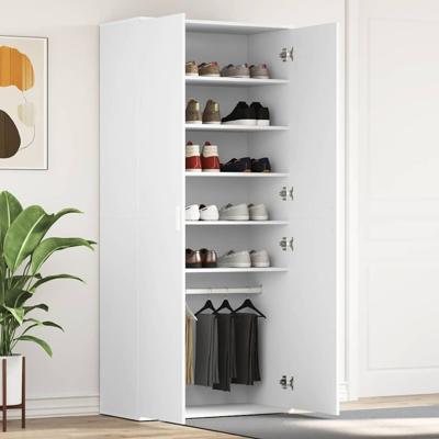 Schoenkast Wit 80x39x180 cm Gemaakt van Hout