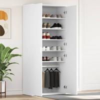Schoenkast Wit 80x39x180 cm Gemaakt van Hout