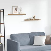 Wandplank met plank 2 pcs Bruin 60 x 9 x 3 cm Bewerkt hout