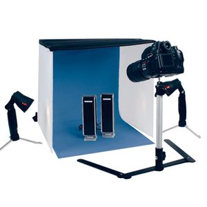 Fotostudio XL compleet met blue screen, statief en lampen. Met 4...