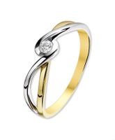 Ring wit-en geelgoud-zirconia wit 4,5 mm