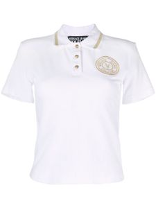 Versace Jeans Couture polo à logo brodé V - Blanc