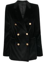 Tagliatore blazer en velours à boutonnière croisée - Noir