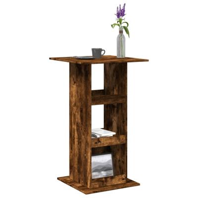 Bartafel met opbergruimte 60x60x102 cm hout gerookt eikenkleur
