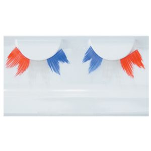 Feest nep wimpers rood, wit, blauw