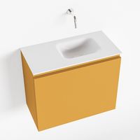 Toiletmeubel Mondiaz Olan | 60 cm | Meubelkleur Ocher | Lex wastafel Talc Rechts | Zonder kraangat