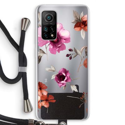 Geschilderde bloemen: Xiaomi Mi 10T 5G Transparant Hoesje met koord