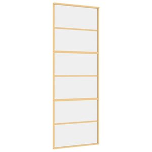 vidaXL Schuifdeur 76x205 cm helder ESG-glas en aluminium goudkleurig